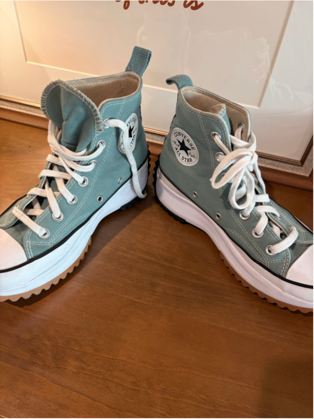 EUC Converse Run Star Hike High Top Platform Sneakers - Teal - Size 7 - Picture 8 of 9